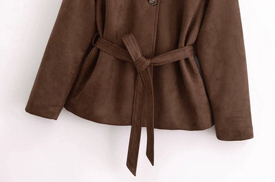 Wildleder Jacke mit Gürtel